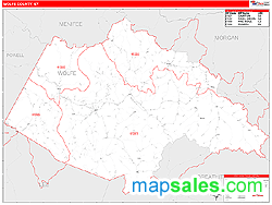 Wolfe County, KY Zip Code Wall Map