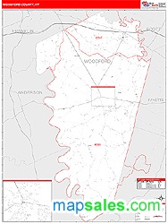 Woodford County, KY Wall Map