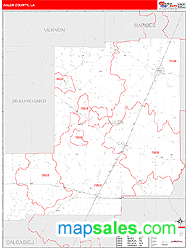 Allen County, LA Zip Code Wall Map