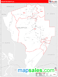 Assumption County, LA Zip Code Wall Map