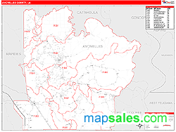 Avoyelles County, LA Zip Code Wall Map