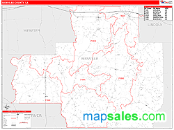 Bienville County, LA Zip Code Wall Map