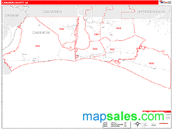 Cameron County, LA Zip Code Wall Map