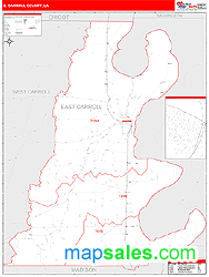 E. Carroll County, LA Zip Code Wall Map