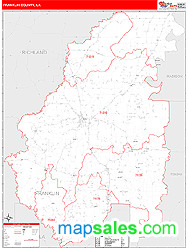 Franklin County, LA Wall Map