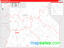 Jackson County, LA Zip Code Wall Map