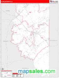 La Salle County, LA Zip Code Wall Map