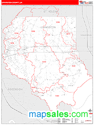Livingston County, LA Zip Code Wall Map