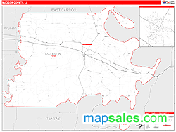 Madison County, LA Zip Code Wall Map