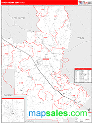 Natchitoches County, LA Wall Map