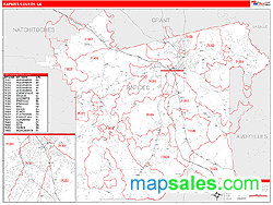 Rapides County, LA Zip Code Wall Map