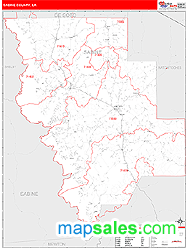 Sabine County, LA Wall Map