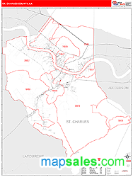 St. Charles County, LA Wall Map