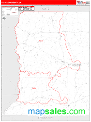 St. Helena County, LA Wall Map