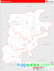 Tensas County, LA Zip Code Wall Map