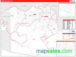 Vermilion County, LA Zip Code Wall Map