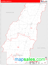 W. Carroll County, LA Wall Map