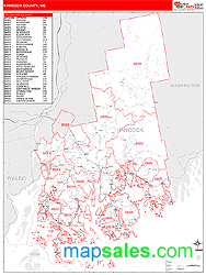 Hancock County, ME Zip Code Wall Map