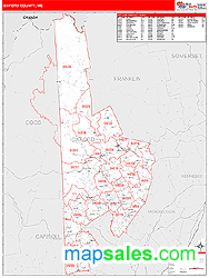 Oxford County, ME Zip Code Wall Map