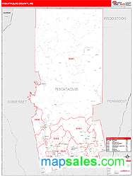 Piscataquis County, ME Zip Code Wall Map