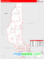 Somerset County, ME Zip Code Wall Map