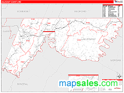 Allegany County, MD Zip Code Wall Map