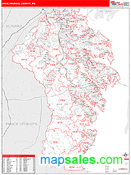 Anne Arundel County, MD Zip Code Wall Map