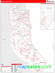 Calvert County, MD Zip Code Wall Map