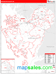 Dorchester County, MD Zip Code Wall Map