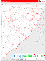 Garrett County, MD Zip Code Wall Map