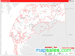 Kent County, MD Zip Code Wall Map