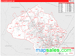 Montgomery County, MD Zip Code Wall Map