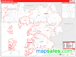 Somerset County, MD Zip Code Wall Map