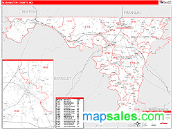 Washington County, MD Zip Code Wall Map