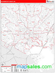 Baltimore City County, MD Wall Map