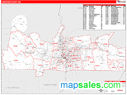 Hampden County, MA Wall Map