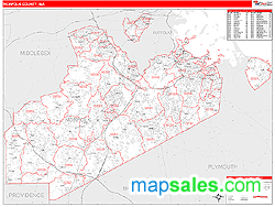 Norfolk County, MA Wall Map