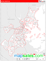 Suffolk County, MA Wall Map