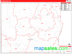 Alcona County, MI Zip Code Wall Map