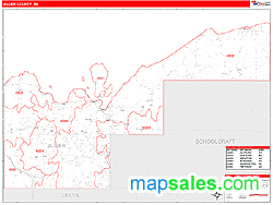 Alger County, MI Wall Map