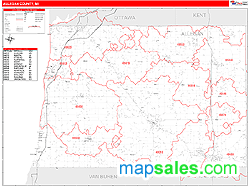 Allegan County, MI Wall Map