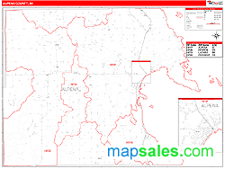 Alpena County, MI Zip Code Wall Map