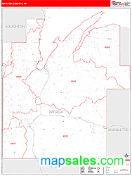 Baraga County, MI Zip Code Wall Map