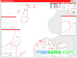 Charlevoix County, MI Wall Map