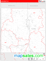 Clare County, MI Zip Code Wall Map