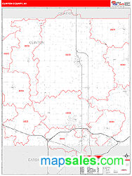 Clinton County, MI Zip Code Wall Map