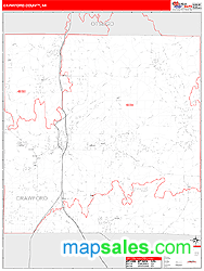 Crawford County, MI Zip Code Wall Map
