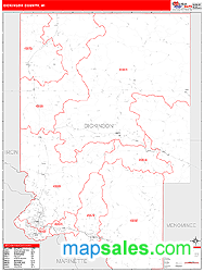 Dickinson County, MI Zip Code Wall Map