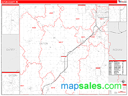 Eaton County, MI Wall Map