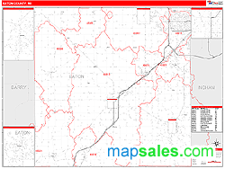 Eaton County, MI Zip Code Wall Map